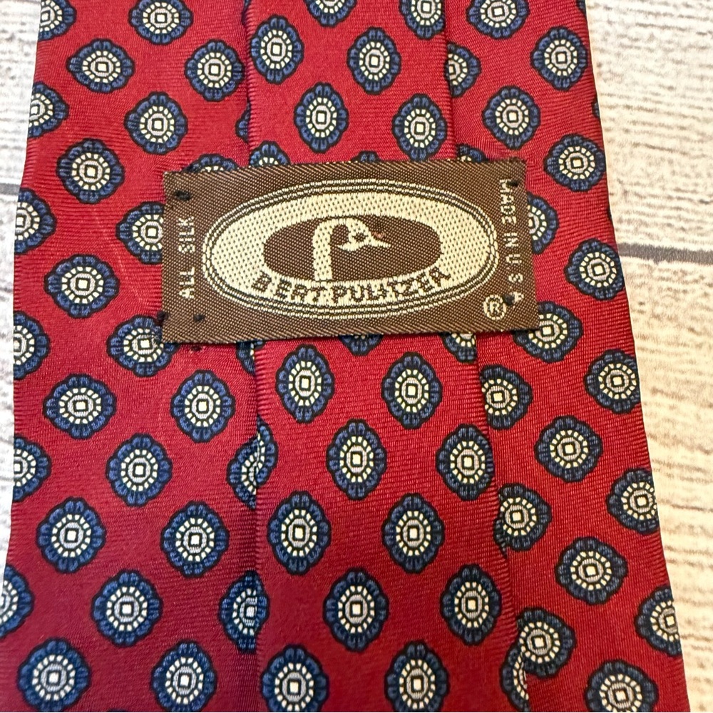 Burt Pulitzer Classic Dark Red Patterned Men's Tie